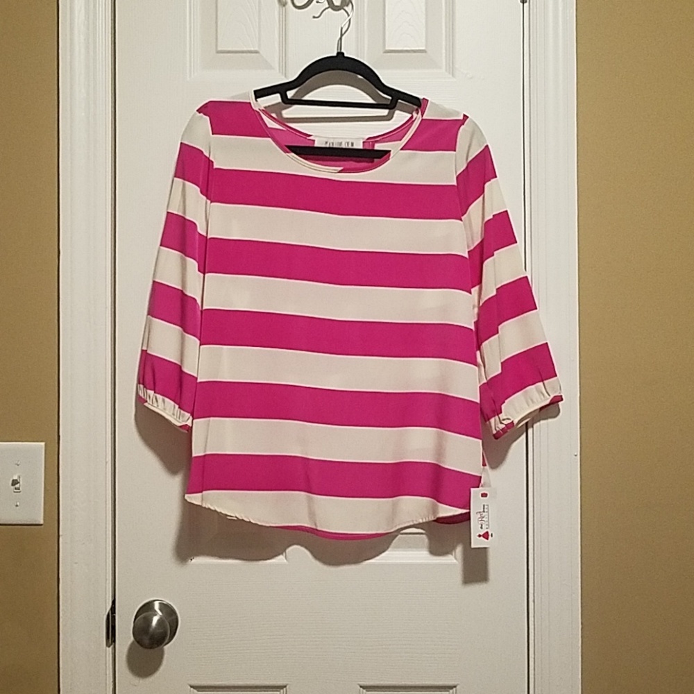 Red Dress Boutique Striped Open Back Blouse